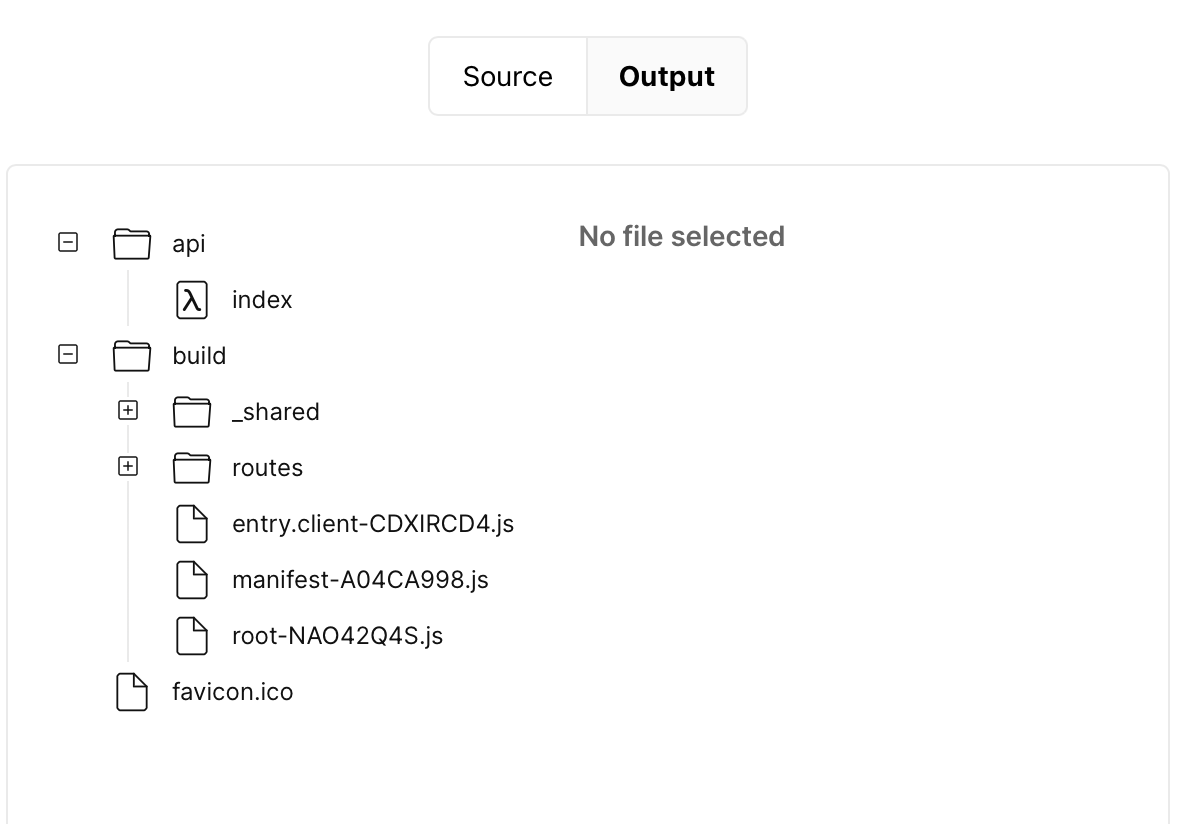 'vercel output'